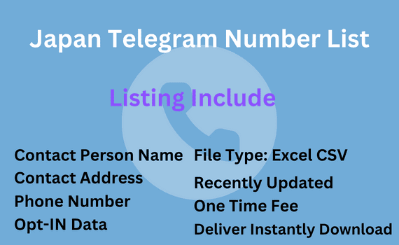 Japan telegram number list