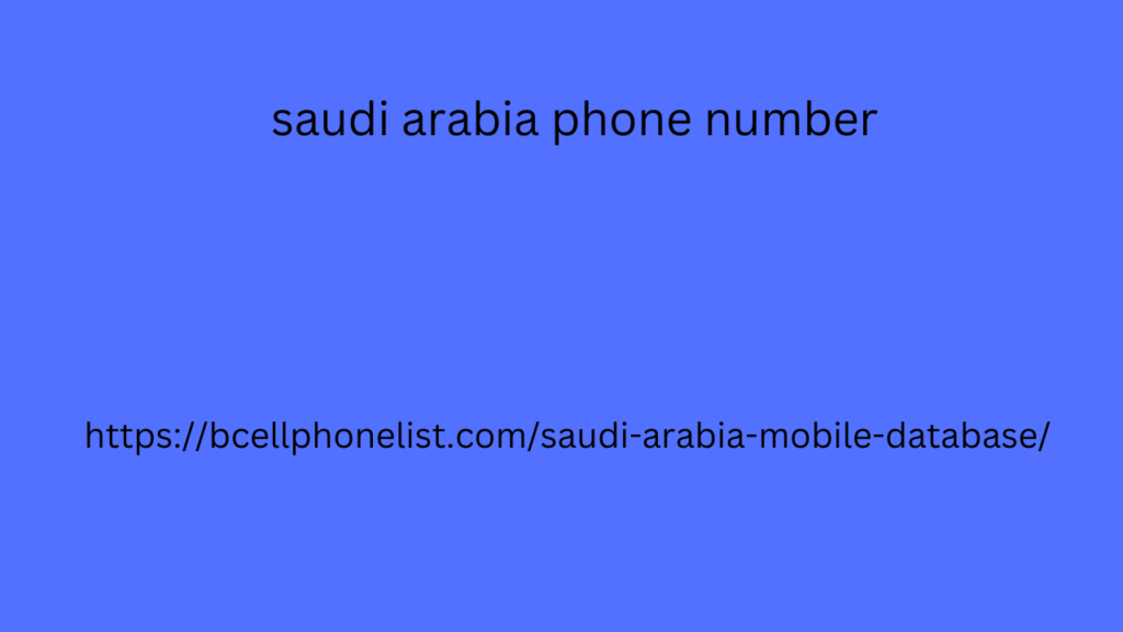 saudi arabia phone number