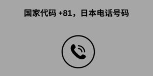 国家代码 +81，日本电话号码